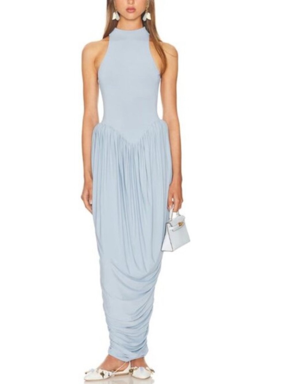 ELSA Powder Blue Sleeveless Cowl Neck Top